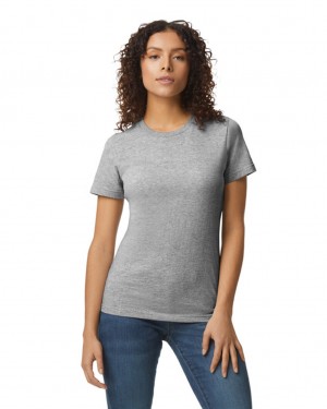 Ring Spun Sport Grey Women's Gildan 65000L Midweight T-Shirts | NHPY65839