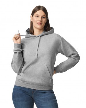 Ring Spun Sport Grey Women's Gildan SF500 Midweight Fleece Hoodie | ELWI40573