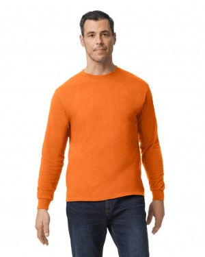 S Orange Men's Gildan 5400 Long Sleeve T-Shirts | ONGU79653