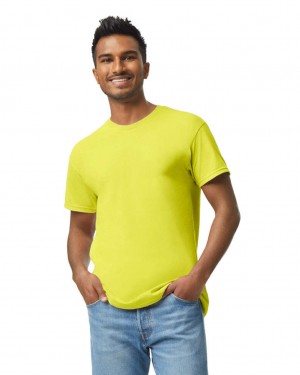 Safety Green Men's Gildan 5000 T-Shirts | ZMCL73510