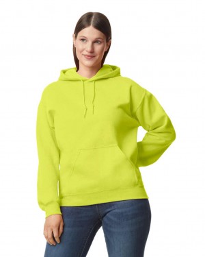 Safety Green Women's Gildan 12500 Hoodie Sweatshirt | YZJN78592