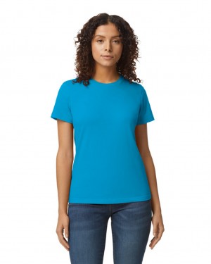 Sapphire Women's Gildan 65000L Midweight T-Shirts | JPGL96713