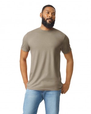 Slate Men's Gildan 67000 CVC T-Shirts | BUGT84209