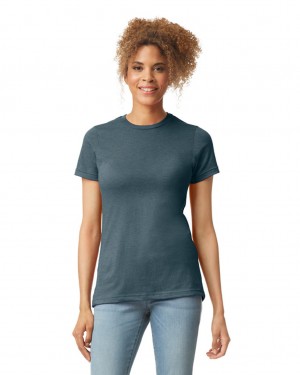 Steel Blue Women's Gildan 67000L CVC T-Shirts | CZED01453