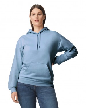 Stone Blue Women's Gildan SF500 Midweight Fleece Hoodie | HDUX25341