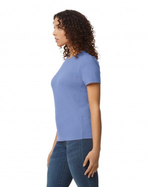 Violet Women's Gildan 65000L Midweight T-Shirts | MLRZ38941