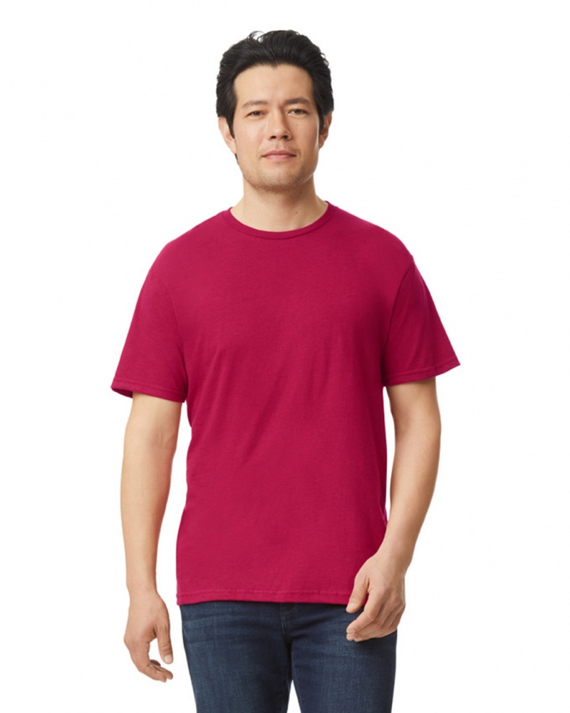 Antique Cherry Red Men's Gildan 64000 T-Shirts | HRAJ75402