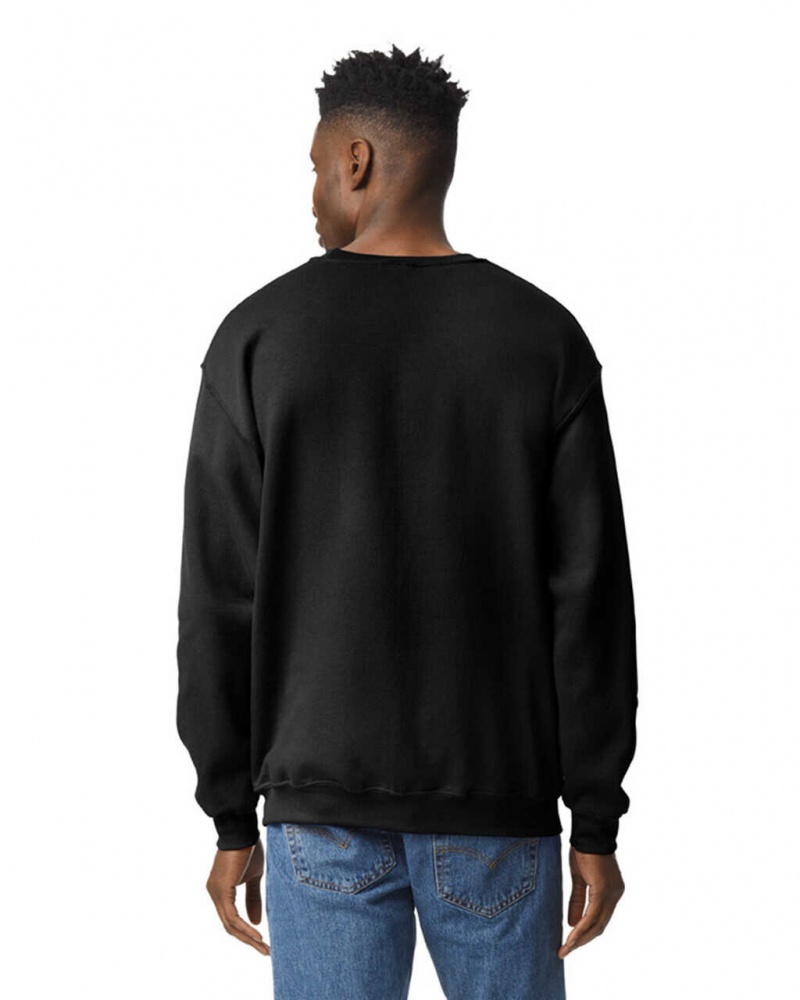 Black Men's Gildan 18000 Crewneck Sweatshirt | NAWS63745