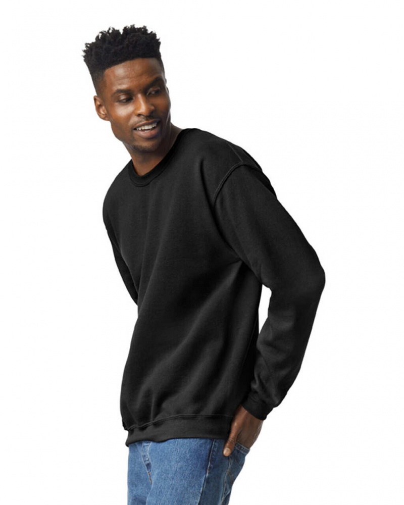 Black Men's Gildan 18000 Crewneck Sweatshirt | NAWS63745