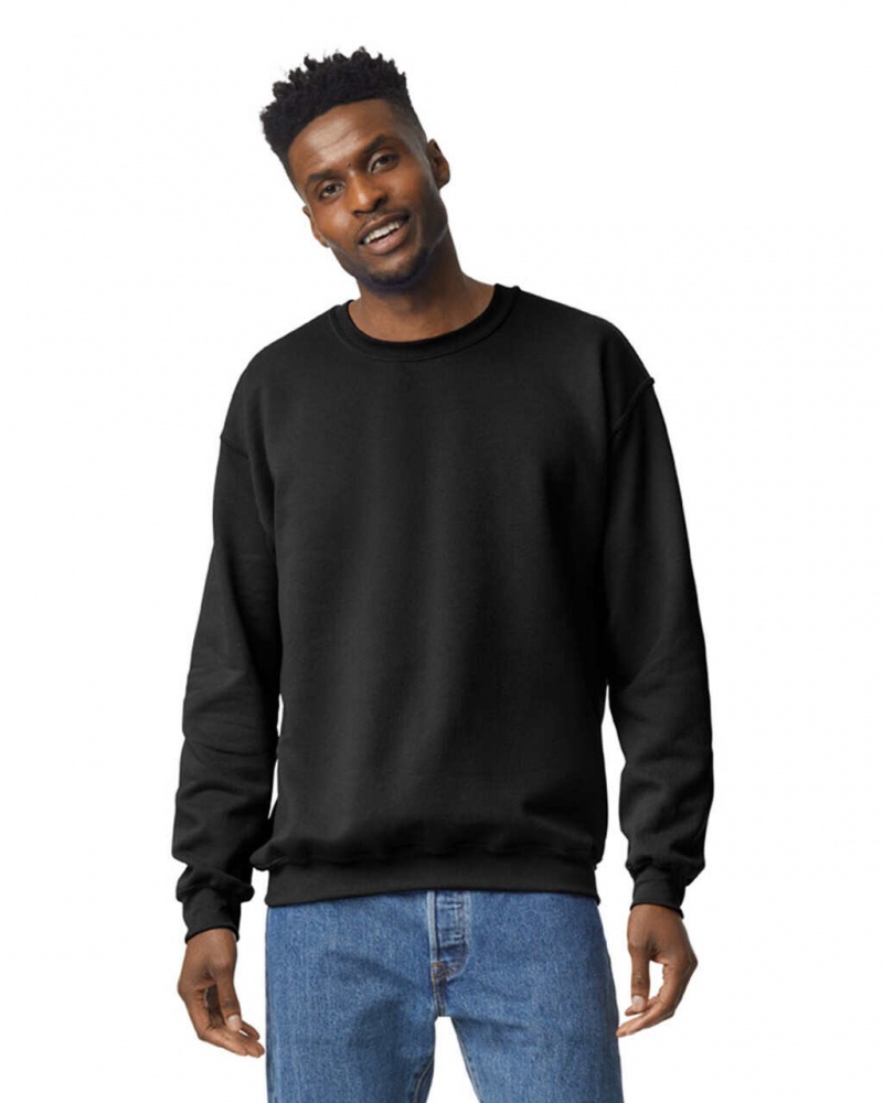 Black Men\'s Gildan 18000 Crewneck Sweatshirt | NAWS63745