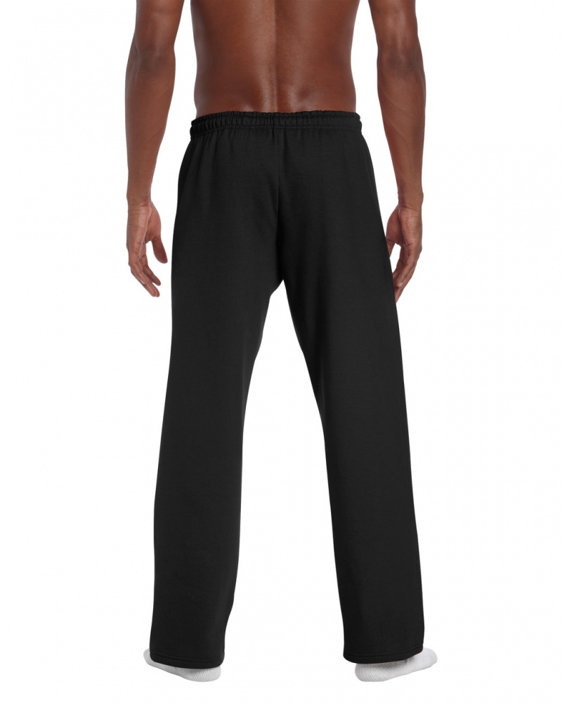 Black Men's Gildan 18400 Open Bottom Sweatpants | GBMD49285