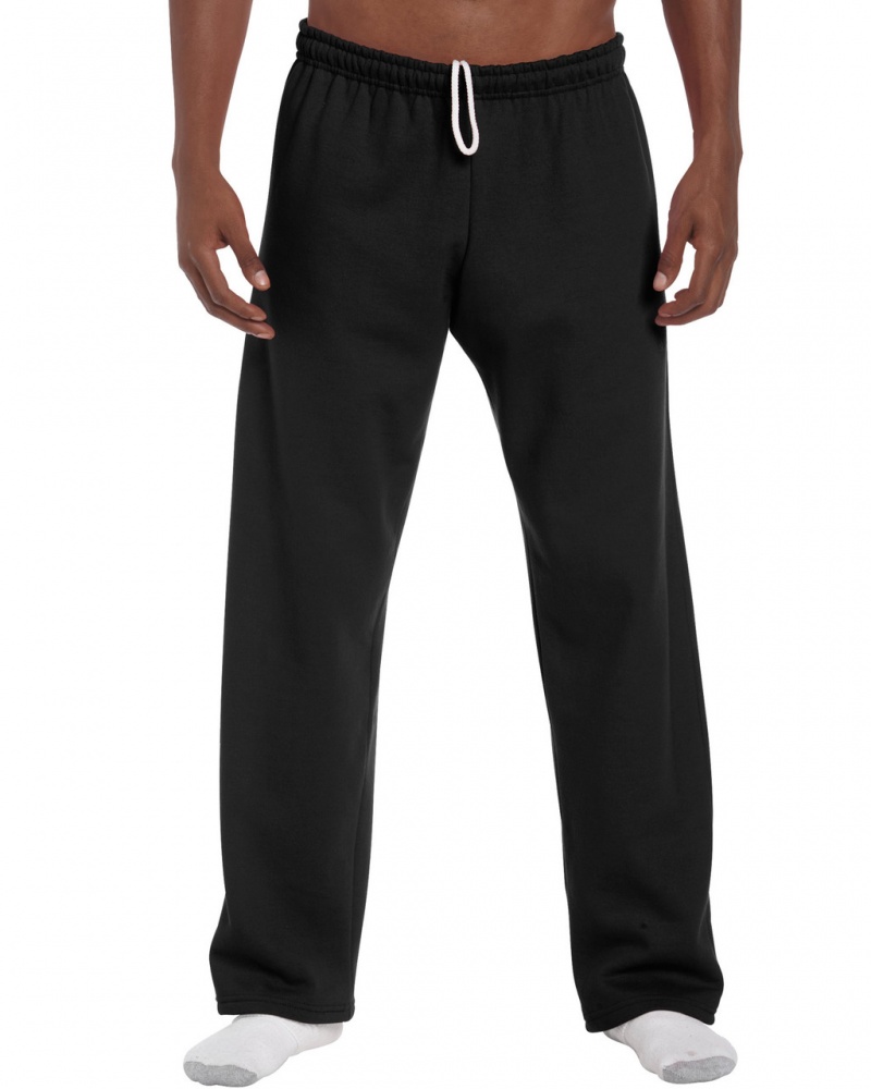 Black Men\'s Gildan 18400 Open Bottom Sweatpants | GBMD49285