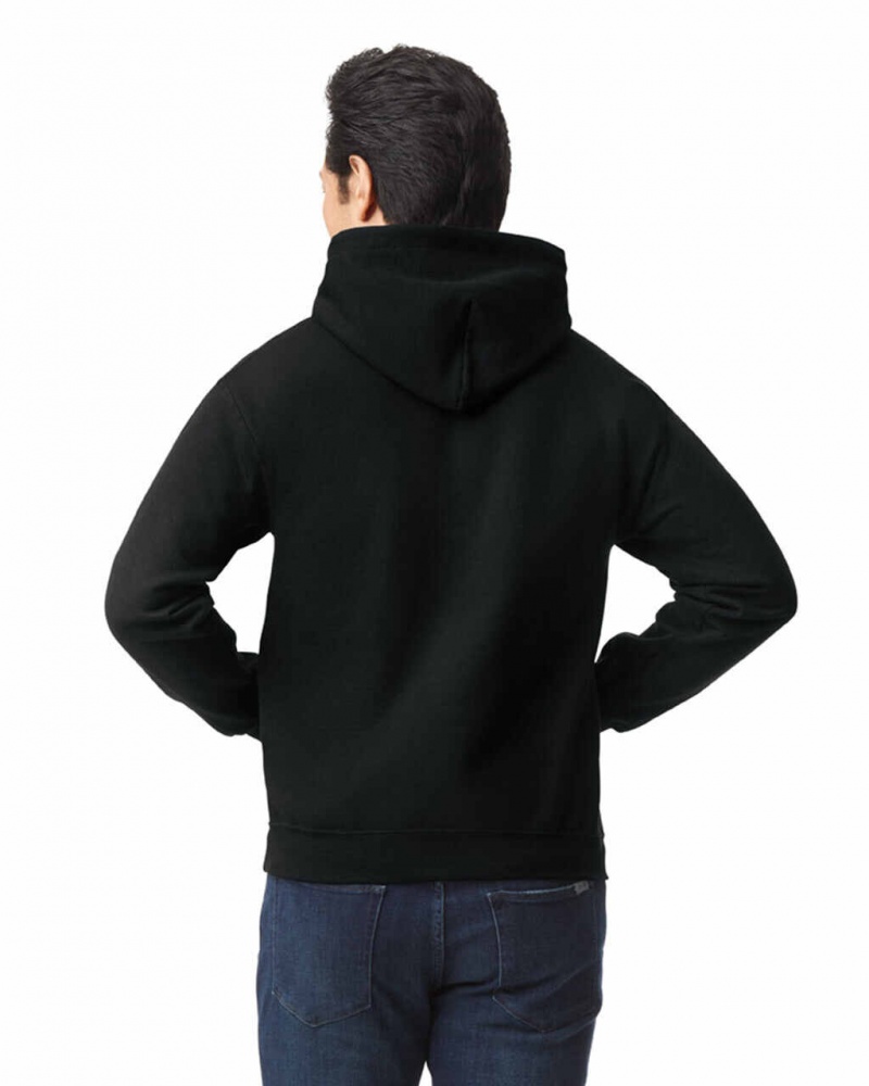 Black Men's Gildan 18500 Hoodie Sweatshirt | IHTS62703