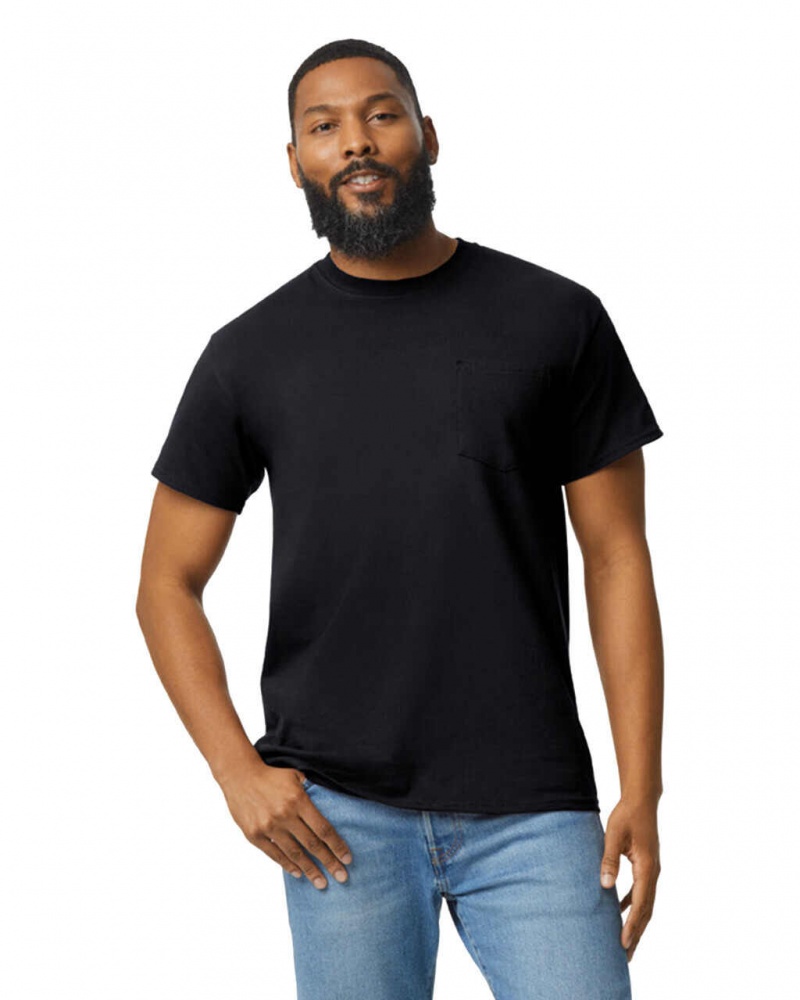 Black Men\'s Gildan 2300 with Pocket T-Shirts | RSPC38674