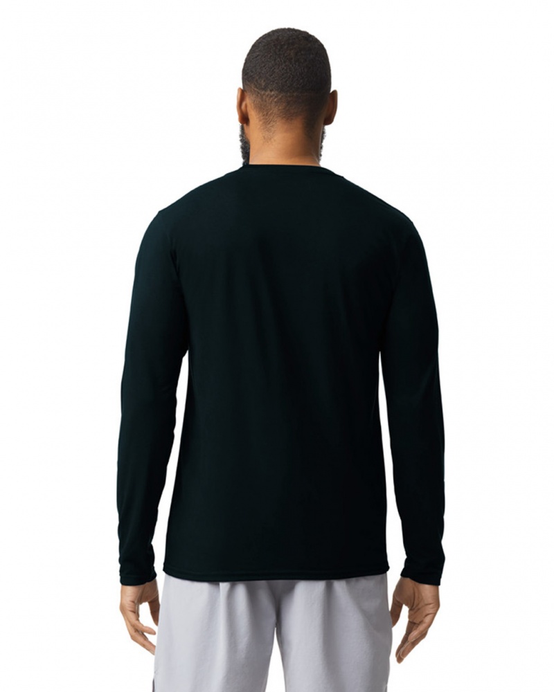 Black Men's Gildan 42400 Long Sleeve T-Shirts | LAUE32198