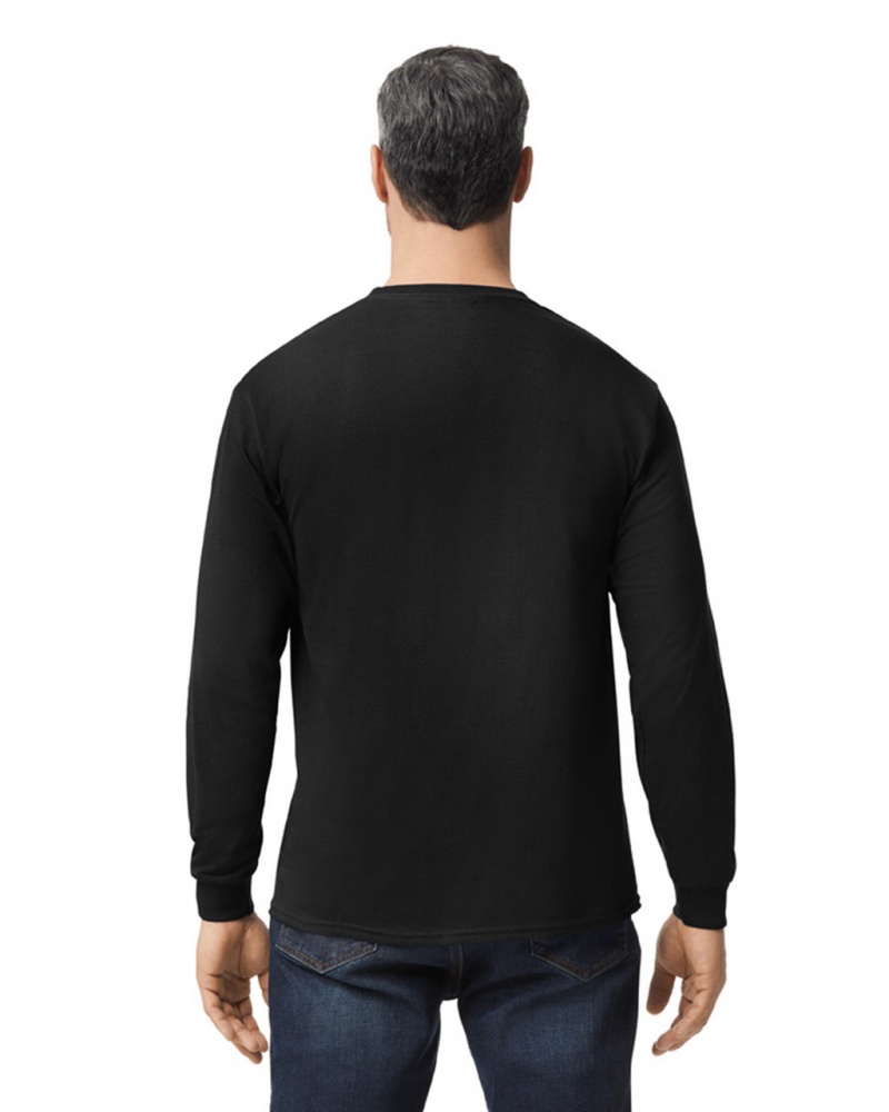 Black Men's Gildan 5400 Long Sleeve T-Shirts | XHSA36741