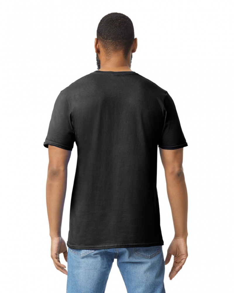 Black Men's Gildan 64000 T-Shirts | WFKV97814