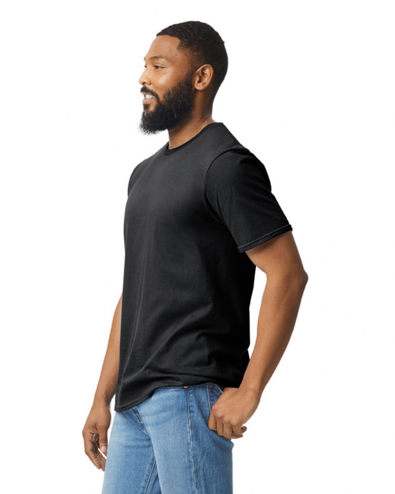 Black Men's Gildan 64000 T-Shirts | WFKV97814