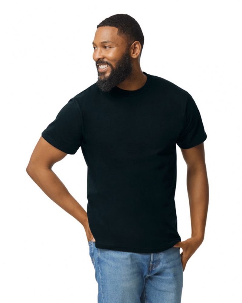 Black Men's Gildan H000 T-Shirts | SCEO26975