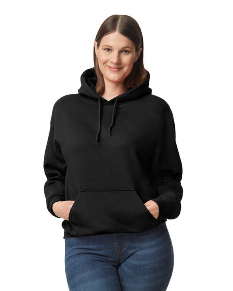 Black Women\'s Gildan 12500 Hoodie Sweatshirt | PZMH83597