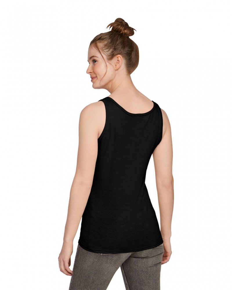 Black Women's Gildan 64200L Tank | OATZ30416