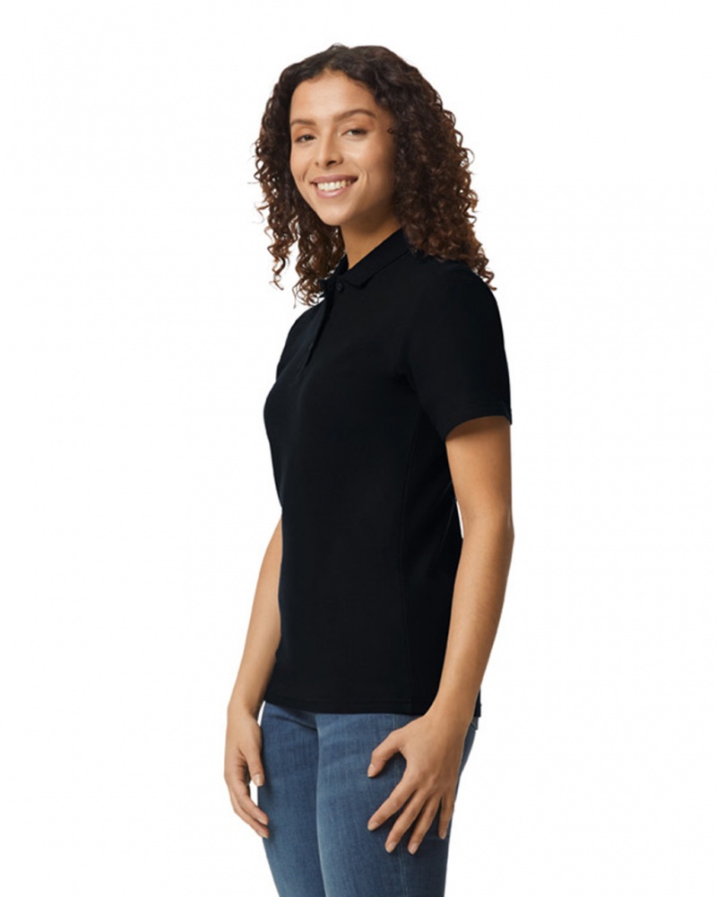 Black Women's Gildan 64800L Pique Polo | ZKQD40569