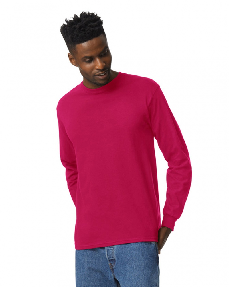 Cardinal Red Men\'s Gildan 2400 Long Sleeve T-Shirts | LARH45397