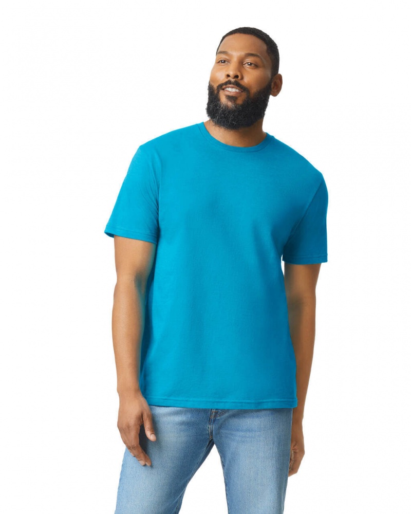 Caribbean Mist Men's Gildan 67000 CVC T-Shirts | DTWH26308