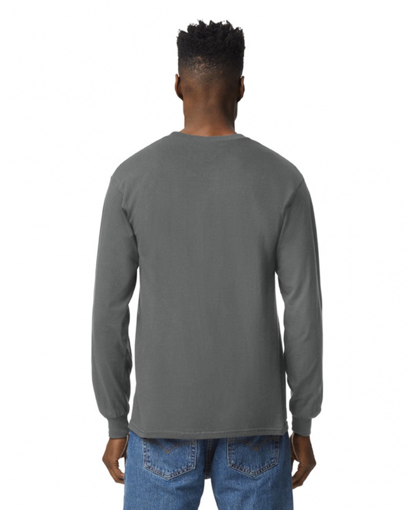 Charcoal Men's Gildan 2400 Long Sleeve T-Shirts | TXHG07968