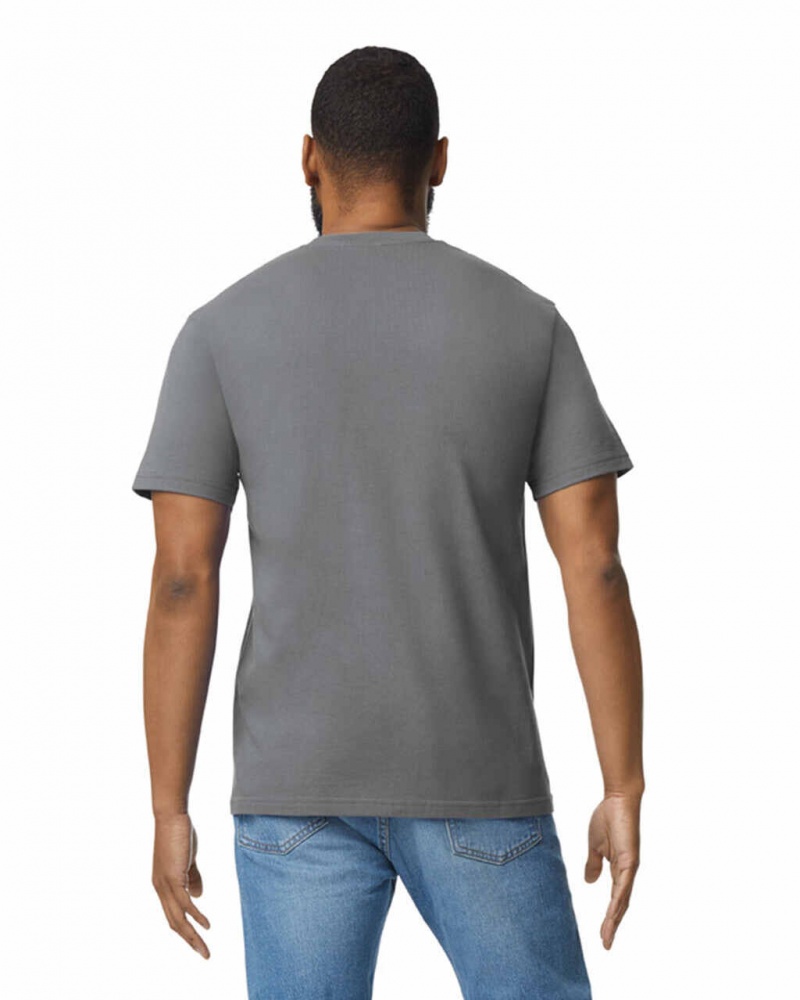 Charcoal Men's Gildan 65000 Midweight T-Shirts | CHPA10832