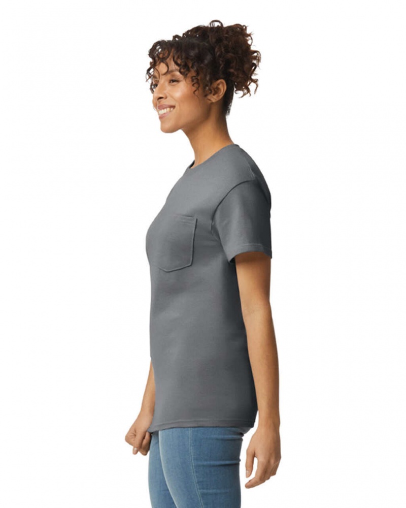 Charcoal Women's Gildan 2300 with Pocket T-Shirts | UIKY79543