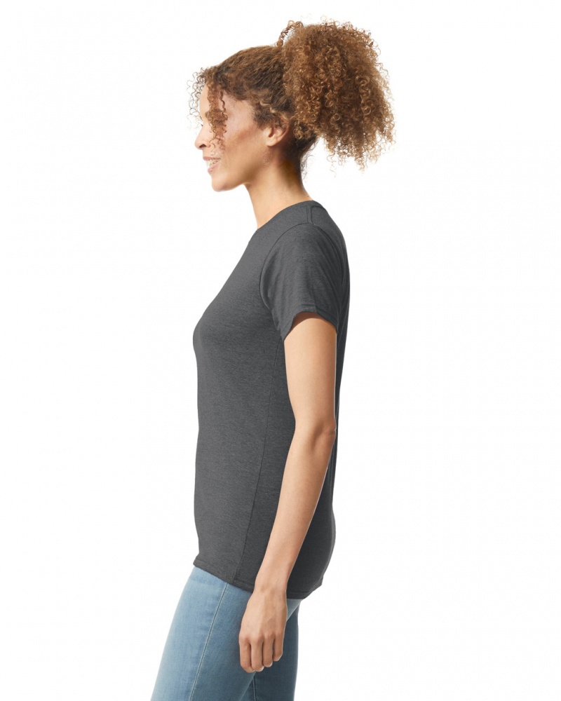 Charcoal Women's Gildan 64000L T-Shirts | AODQ16549