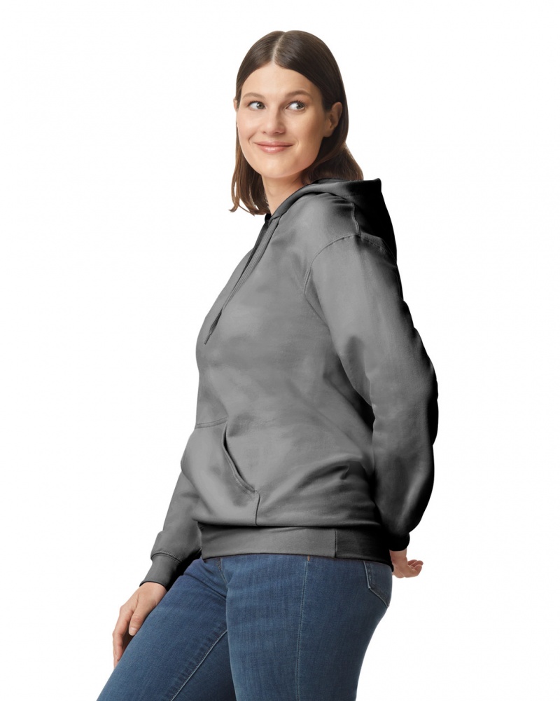 Charcoal Women's Gildan SF500 Midweight Fleece Hoodie | IVUA14389