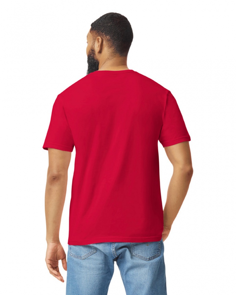 Cherry Red Men's Gildan 64000 T-Shirts | ABNX69701