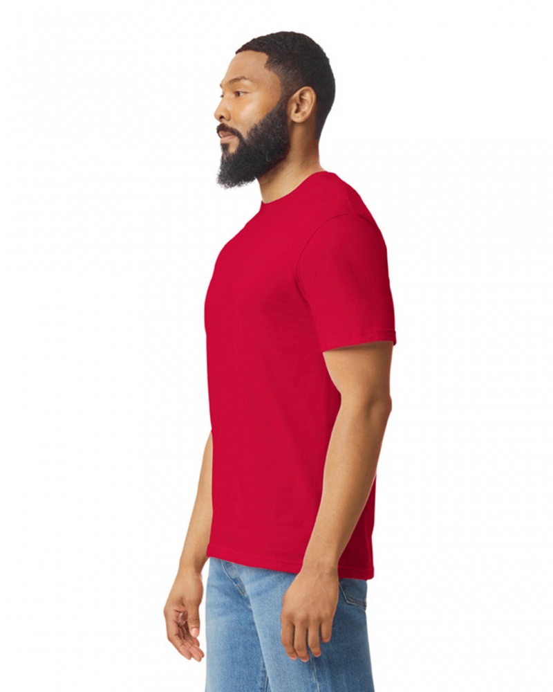 Cherry Red Men's Gildan 64000 T-Shirts | ABNX69701