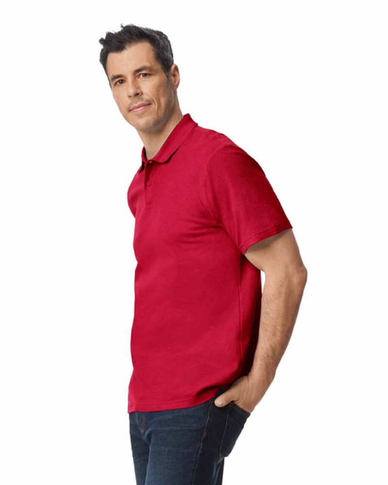 Cherry Red Men's Gildan 64800 Pique Polo | LMVJ63485