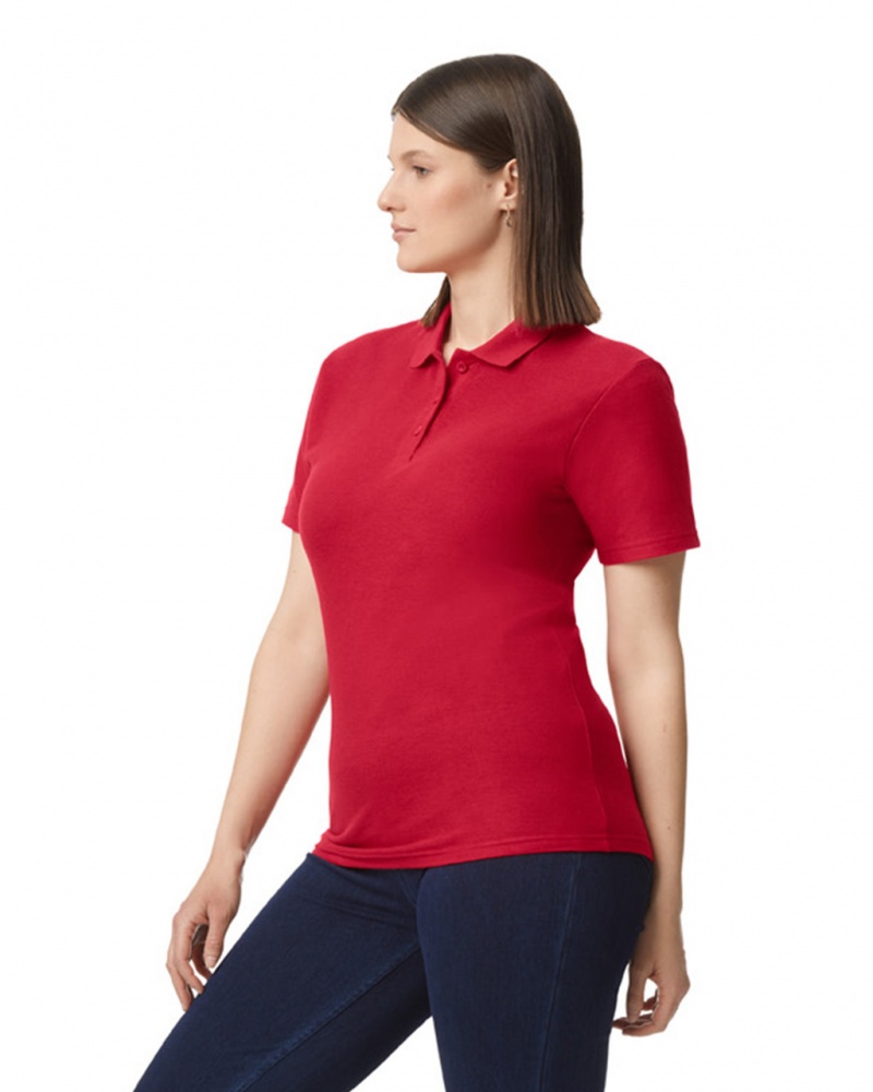 Cherry Red Women's Gildan 64800L Pique Polo | ICVW43726