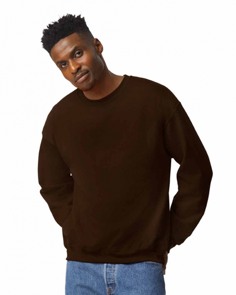 Dark Chocolate Men\'s Gildan 18000 Crewneck Sweatshirt | BNIP19650