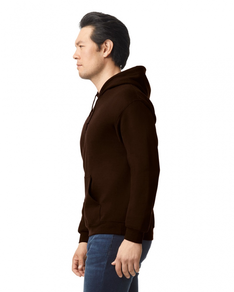 Dark Chocolate Men's Gildan 18500 Hoodie | LWXB76284