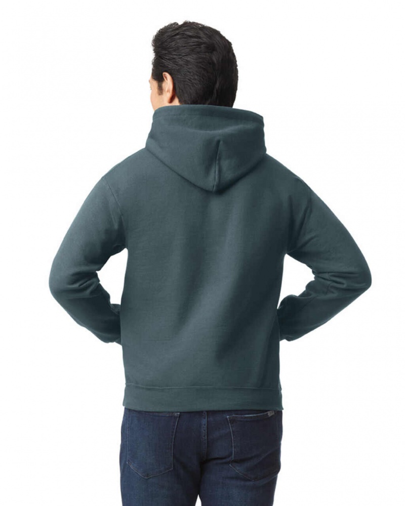 Dark Heather Men's Gildan 18500 Hoodie Sweatshirt | HMKJ65801