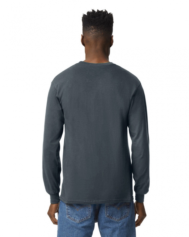 Dark Heather Men's Gildan 2400 Long Sleeve T-Shirts | HDPZ18456