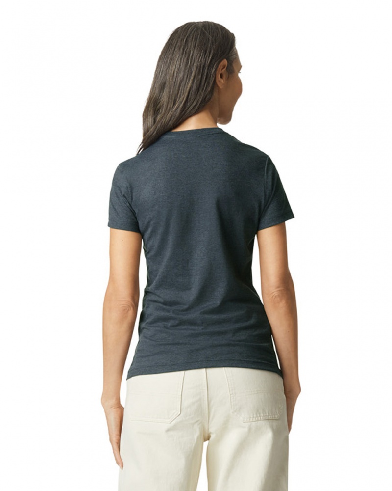 Dark Heather Women's Gildan 64000L T-Shirts | TJVZ30621