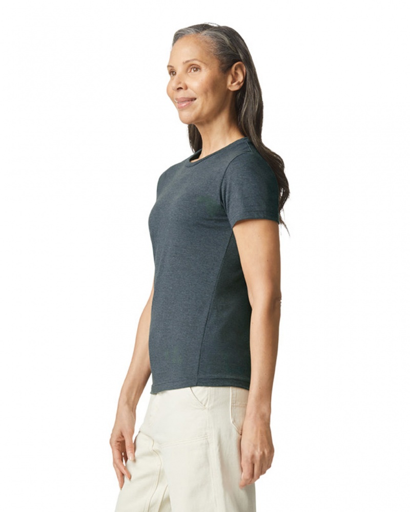 Dark Heather Women's Gildan 64000L T-Shirts | TJVZ30621