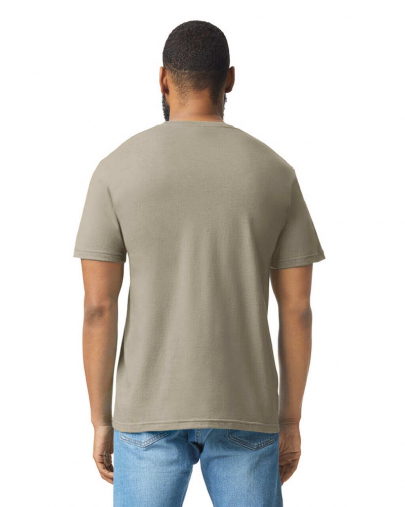 Dune Mist Men's Gildan 67000 CVC T-Shirts | DSJI48763