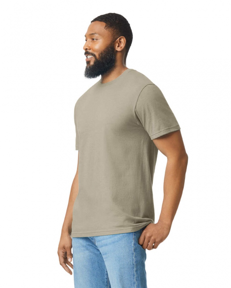 Dune Mist Men's Gildan 67000 CVC T-Shirts | DSJI48763