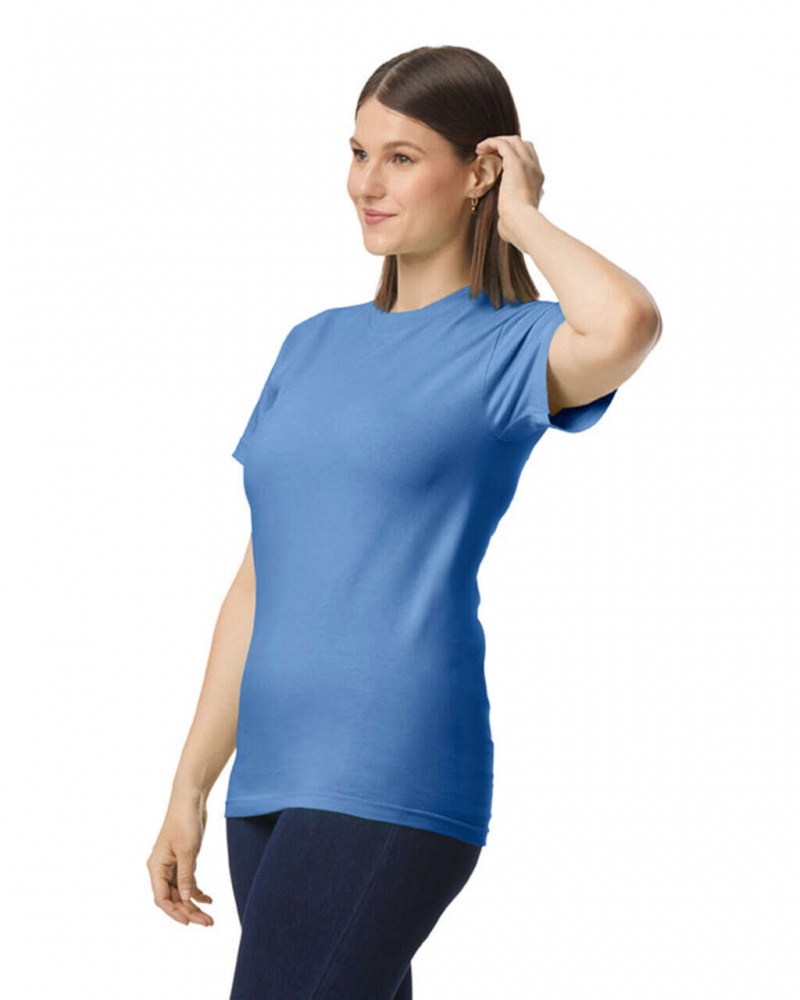 Flo Blue Women's Gildan H000 T-Shirts | PBJY04253