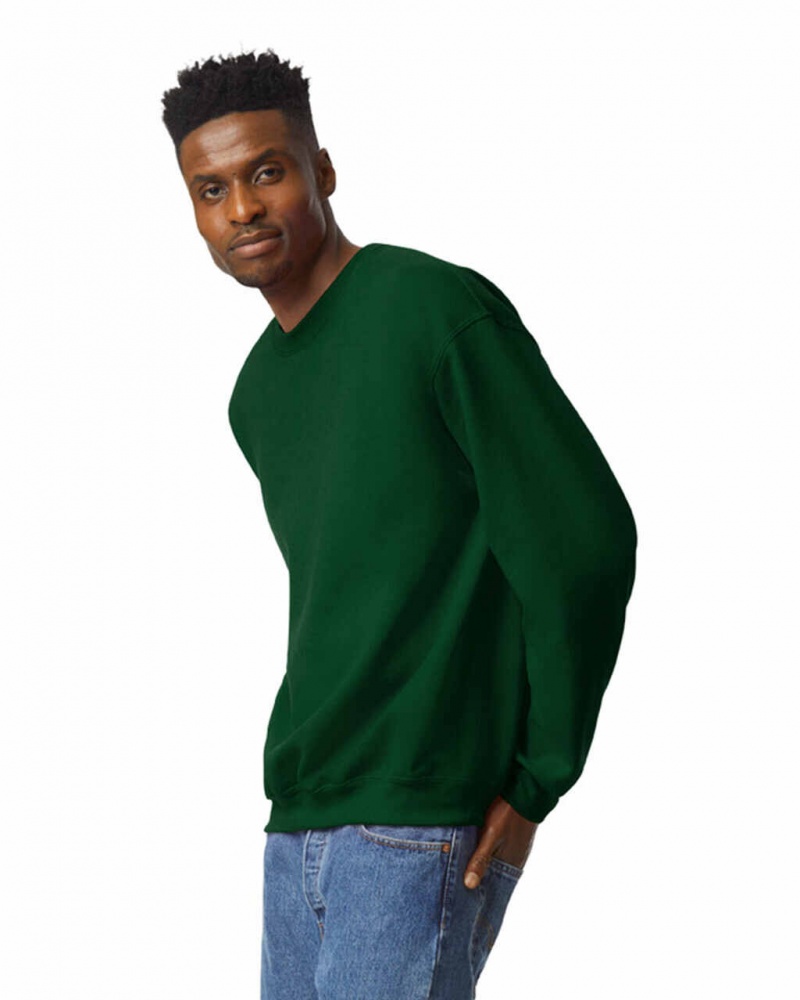 Forest Green Men's Gildan 18000 Crewneck Sweatshirt | SREC29148