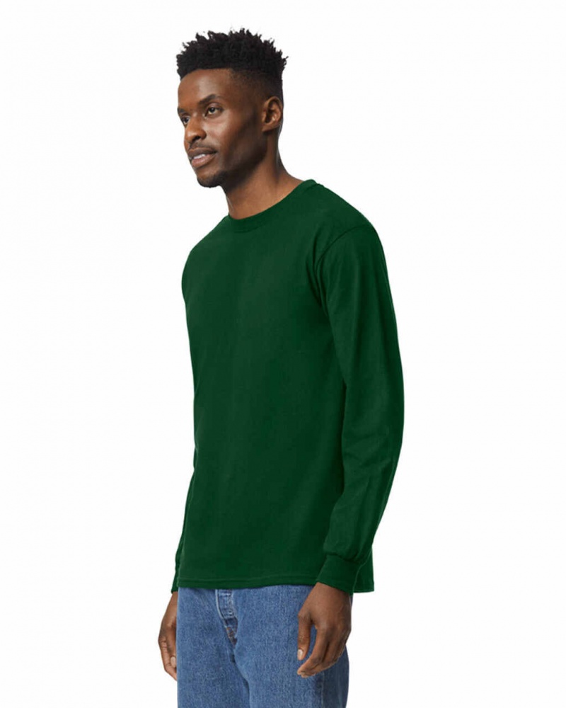 Forest Green Men's Gildan 2400 Long Sleeve T-Shirts | TUGJ78391