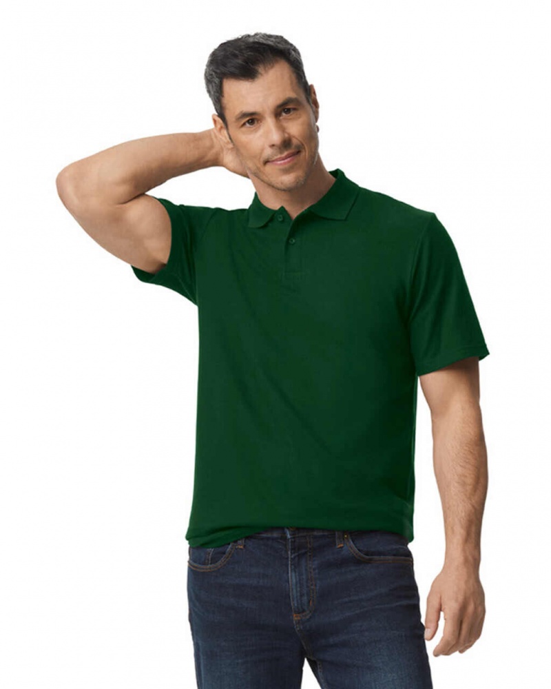 Forest Green Men\'s Gildan 64800 Pique Polo | KYJF73821