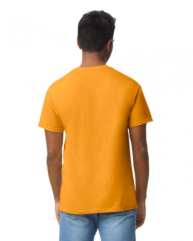 Gold Men's Gildan 5000 T-Shirts | VZFN92053